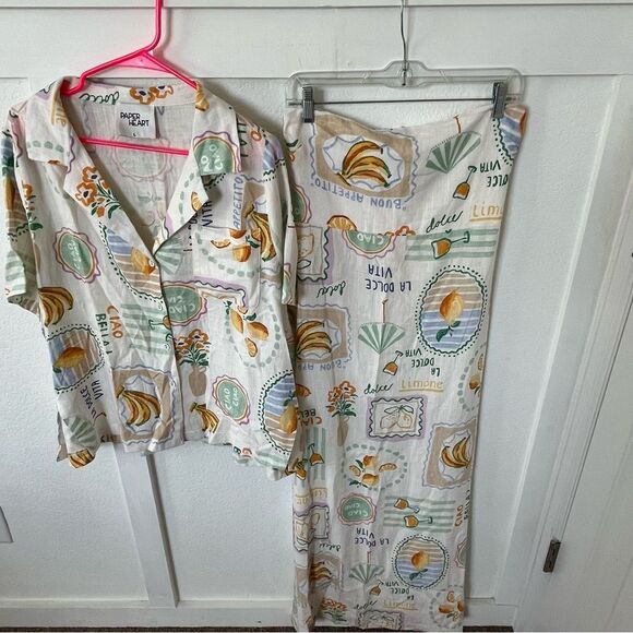 Paper Heart Women's Large Vacation Button-down and Strapless Dress Set - Picture 1 of 10